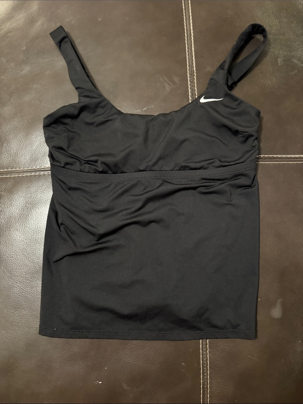 Nike Black Women's Support Tankini Swim Top with Shelf Bra